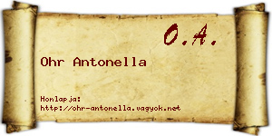 Ohr Antonella névjegykártya